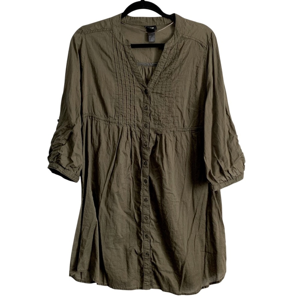 H&M 100% Cotton Army Green Tunic